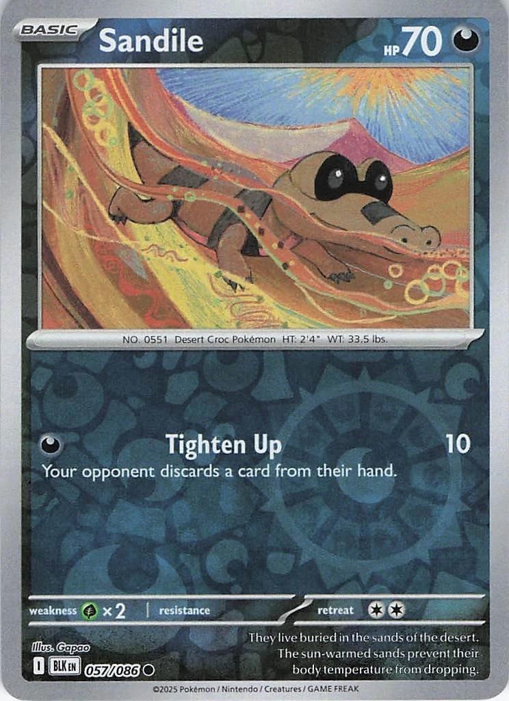 Black Bolt Sandile [Reverse] Pokémon card